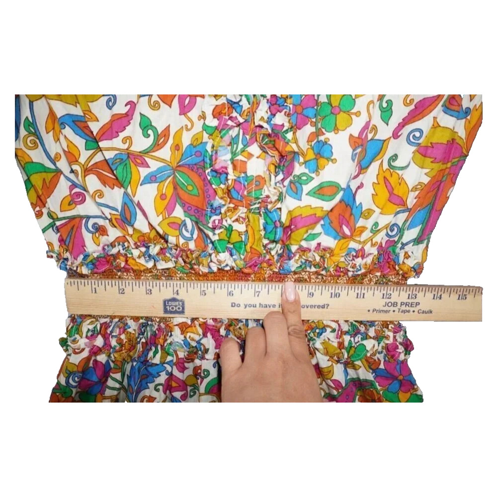 House of Harlow 1960 Psychedelic Floral Mini Dress M Boho Resort Ibiza Y2K - Picture 4 of 4